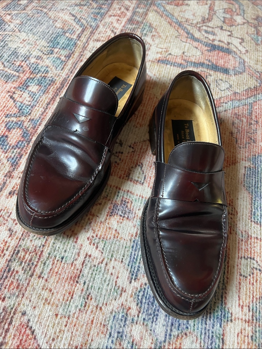 To Boot Men's Burgundy Leather Penny Loafers